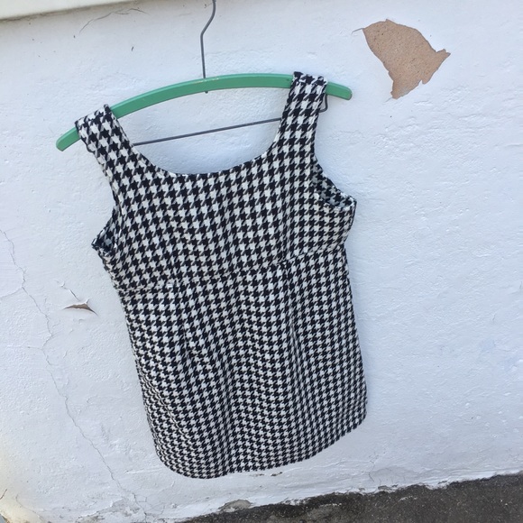 Houndstooth wool blend sleeveless dress - Picture 3 of 8